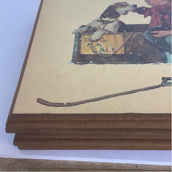 Norman Rockwell Vintage Boy and Dog wall Plaques -Set of 4 - Picture 7 of 7